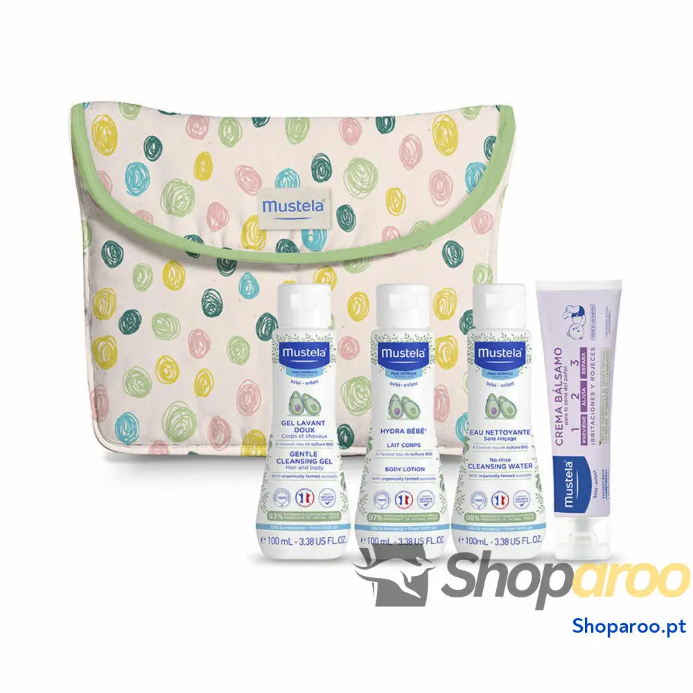 Conjunto de higiene Mustela Bebé Neceser Lunares Lote 5 Peças
