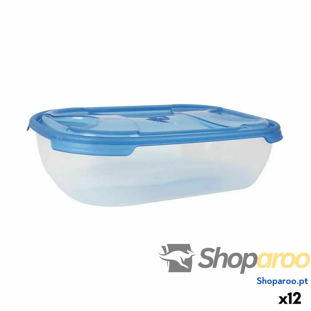 Conjunto de Lancheiras Tontarelli Nuvola 1,15 L Azul Retangular 3 Peças (12 Unidades)