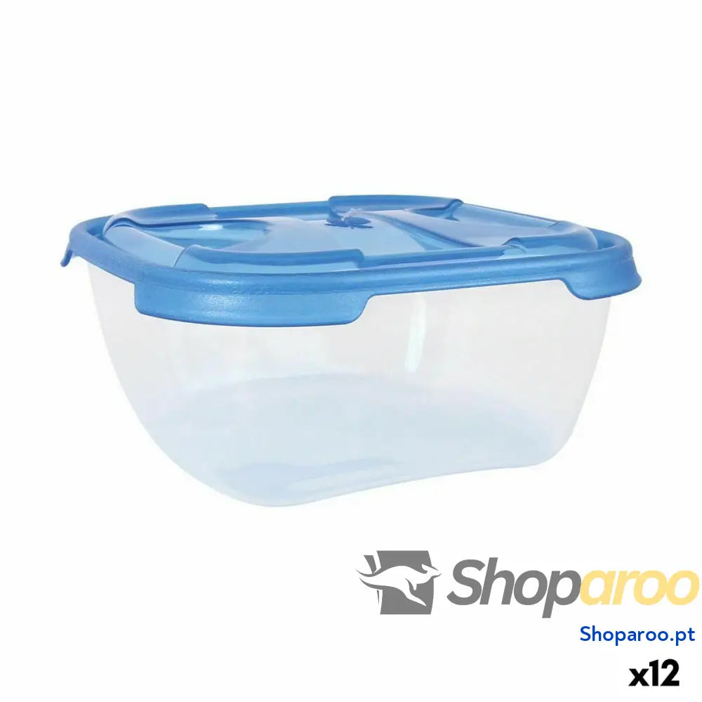 Conjunto de Lancheiras Tontarelli Nuvola 1 L Azul Quadrado 3 Peças (12 Unidades)