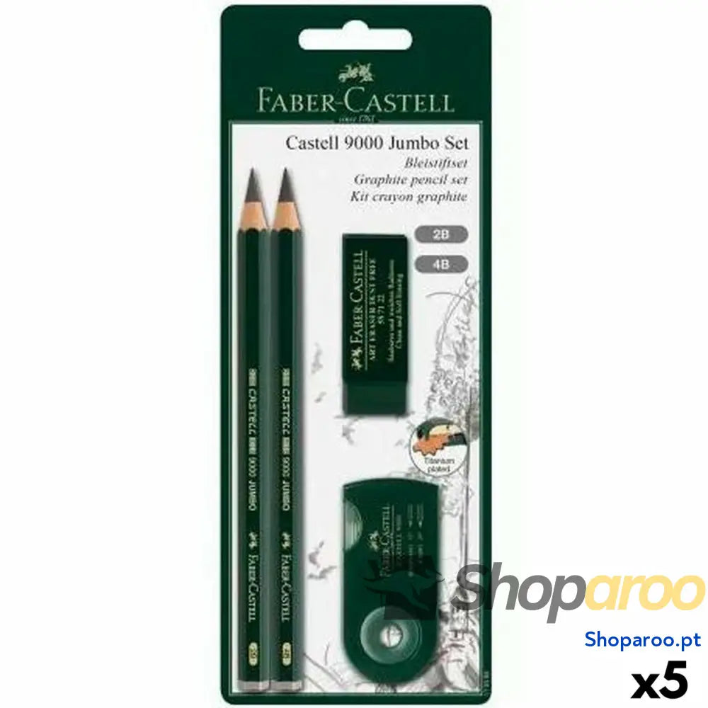 Conjunto de Lápis Faber-Castell Preto (5 Unidades)