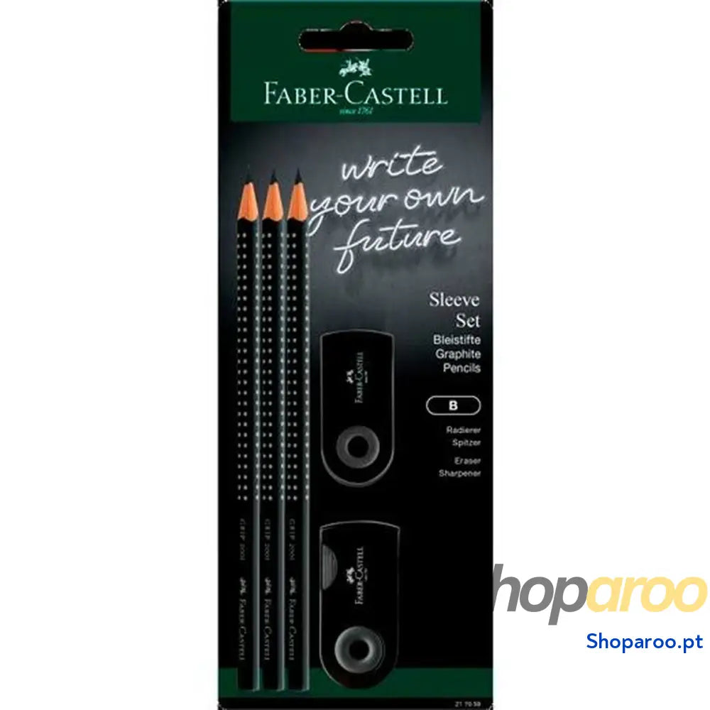 Conjunto de Lápis Faber-Castell Preto Triangular B 5 Peças