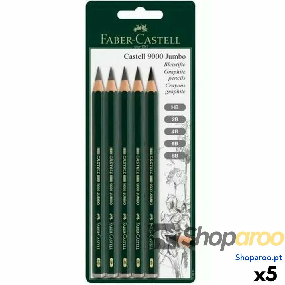 Conjunto de Lápis Faber-Castell Sextavado 2B 4B 6B 8B (5 Unidades)