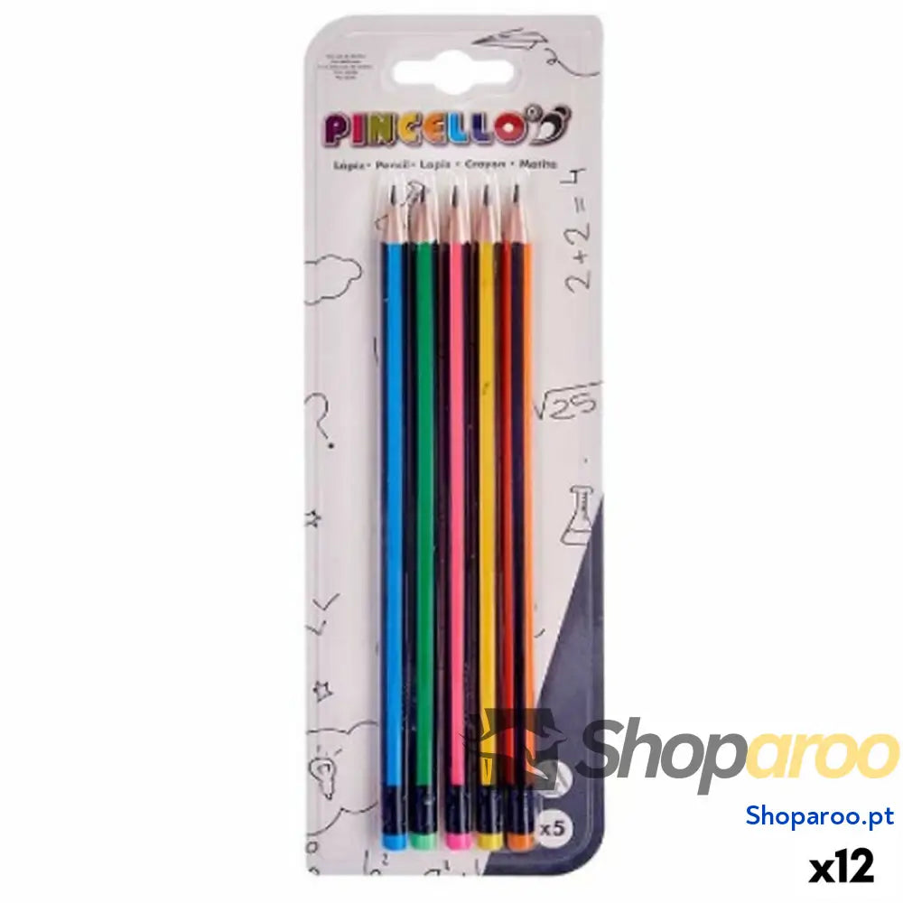 Conjunto de Lápis Pincello 473 Amarelo Azul Verde Multicolor Laranja Riscas (12 Unidades)