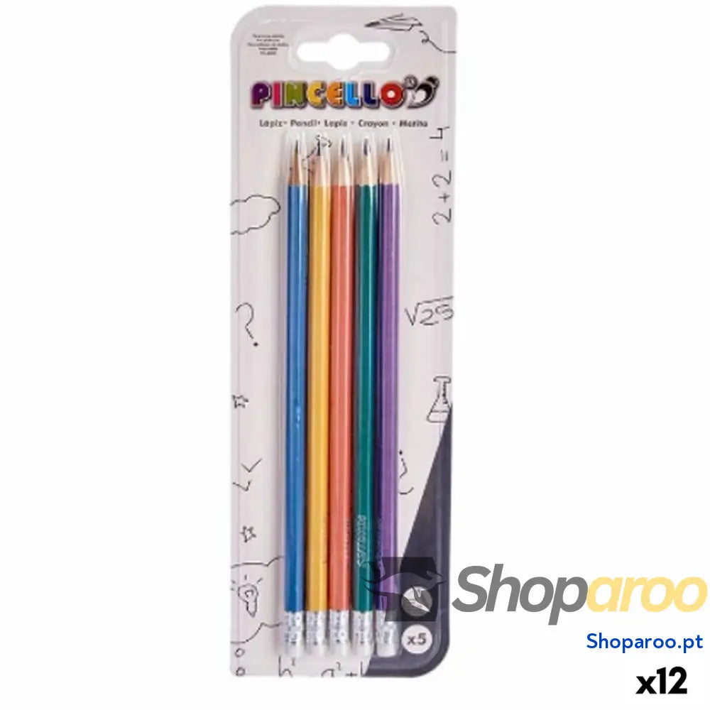 Conjunto de Lápis Pincello 499 Amarelo Azul Verde Multicolor Laranja Pastel (12 Unidades)