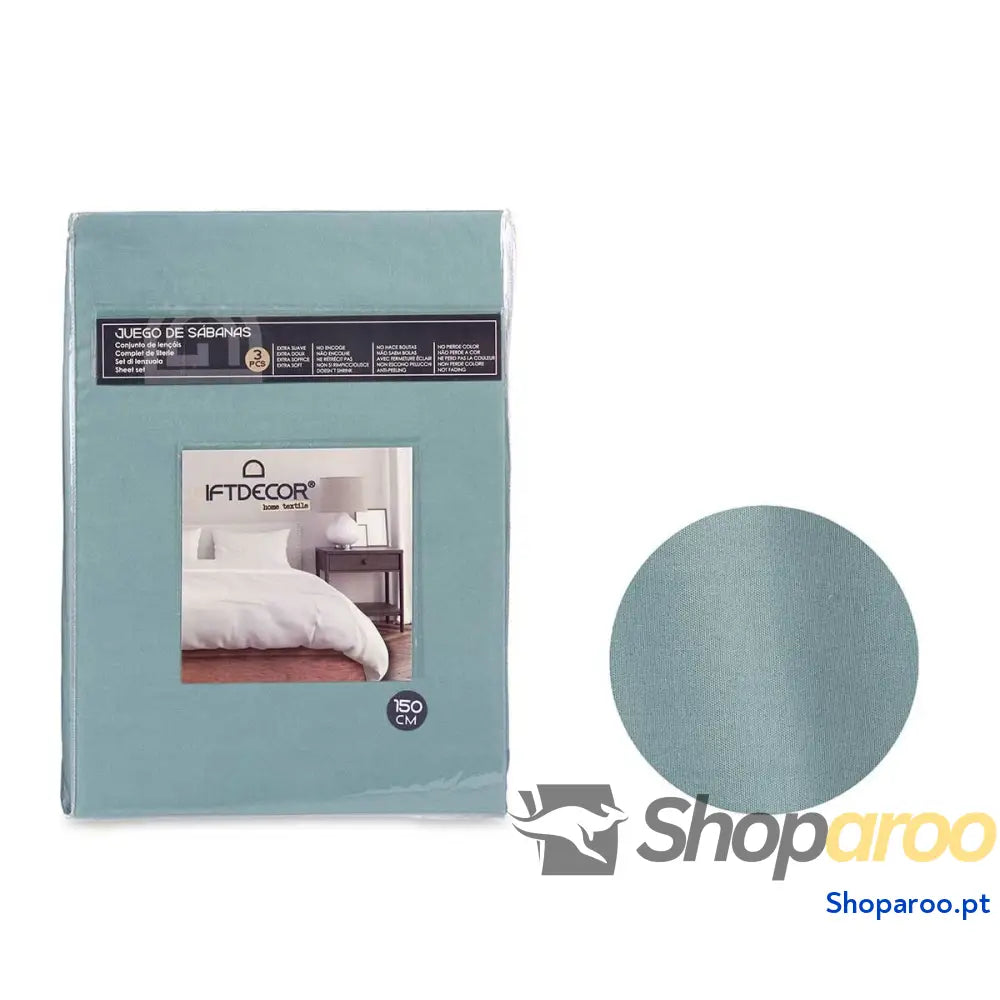 Conjunto de Lençóis Verde Casal 3 Peças