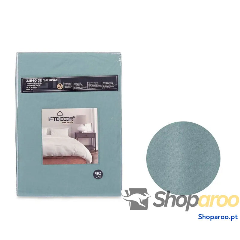 Conjunto de Lençóis Verde Solteiro 3 Peças