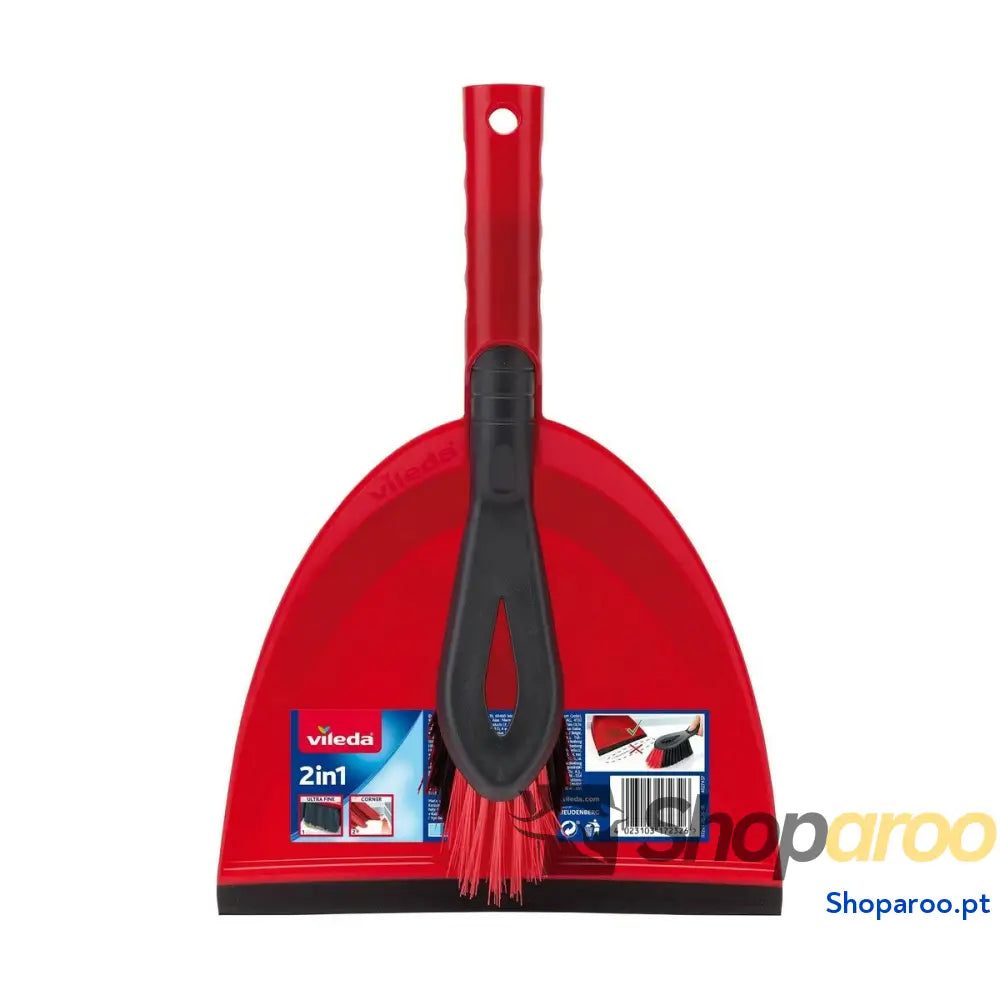 Conjunto de Limpeza Vassoura e Pá Vileda 141743 Preto Vermelho Plástico (1 Peça) Unidade)