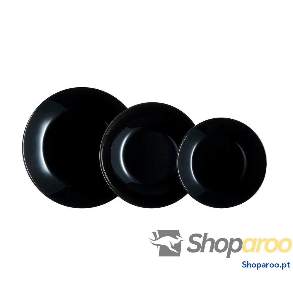 Conjunto de Louça Arcopal Zelie Black Preto 12 Peças
