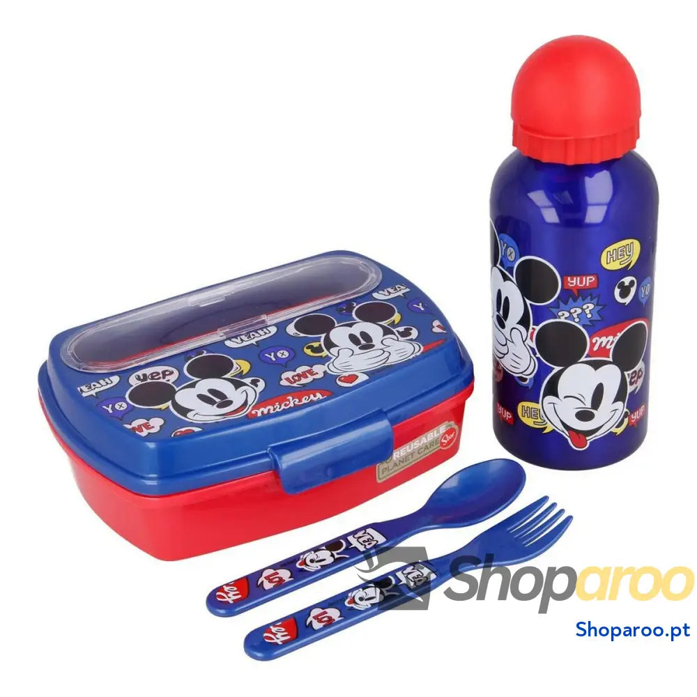 Conjunto de Louça Infantil Mickey Mouse Happy smiles 21 x 18 x 7 cm Vermelho Azul
