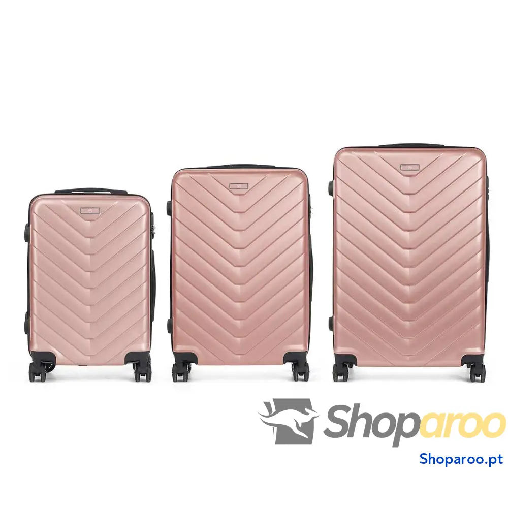 Conjunto de malas Cor de Rosa 3 Peças