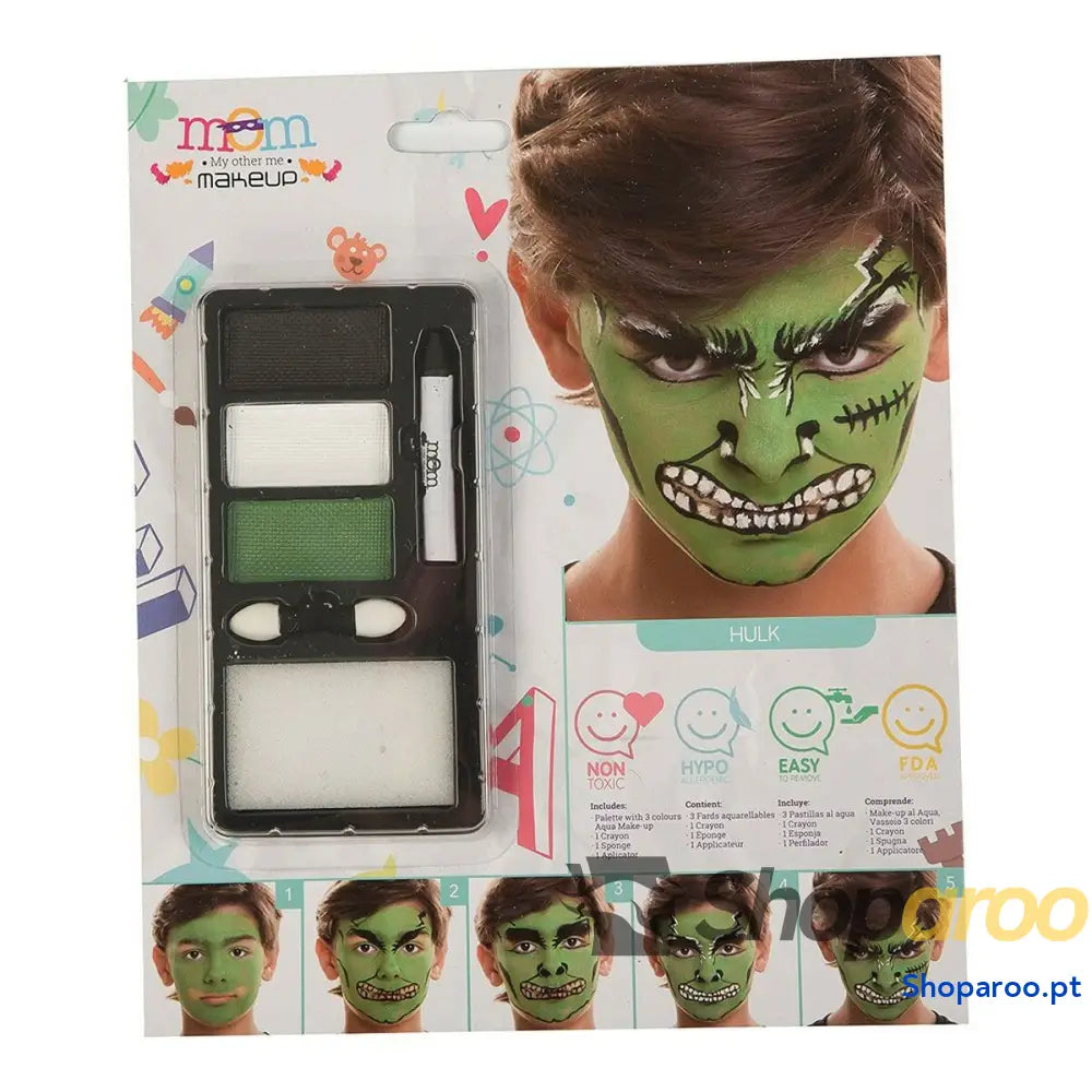 Conjunto de Maquilhagem My Other Me Verde Hulk (24 x 20 cm)