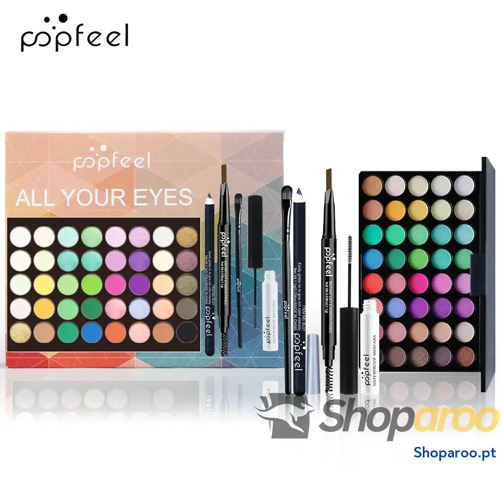 Conjunto de maquilhagem POPFEEL com sombra olhos e eyeliner