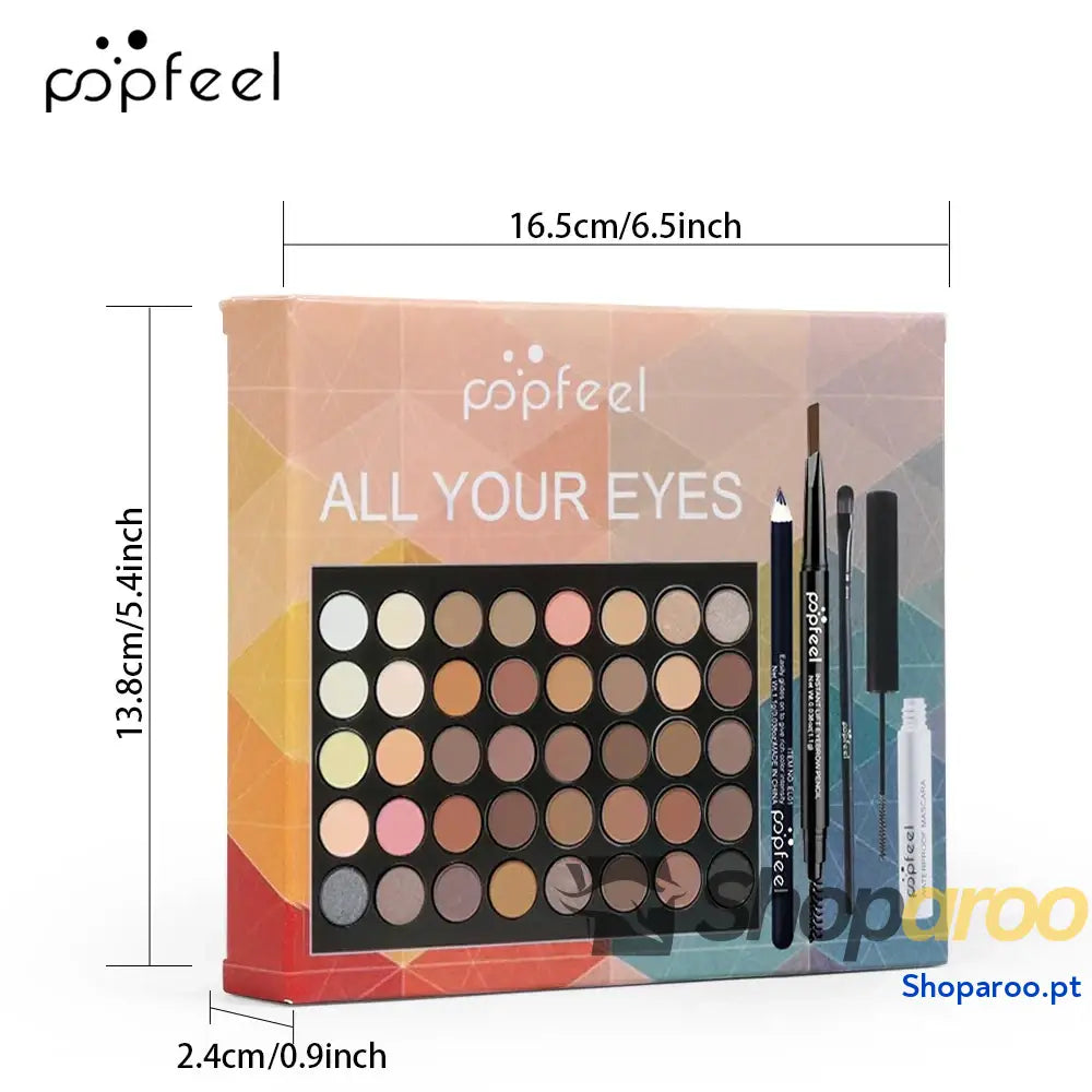 Conjunto de maquilhagem POPFEEL com sombra olhos e eyeliner