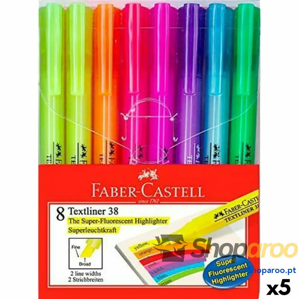 Conjunto de Marcadores Fluorescentes Faber-Castell Textliner 38 5 Unidades