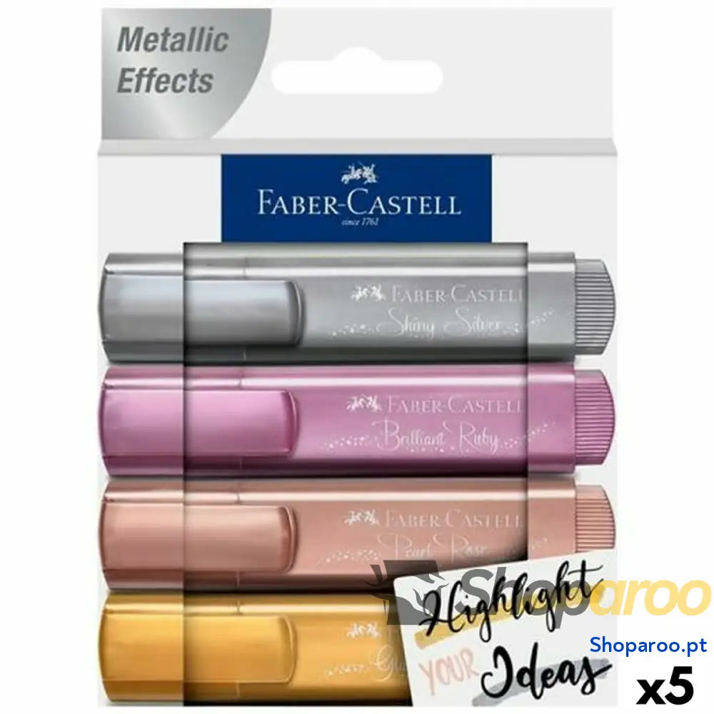 Conjunto de Marcadores Fluorescentes Faber-Castell TEXTLINER 4 Peças (5 Unidades)