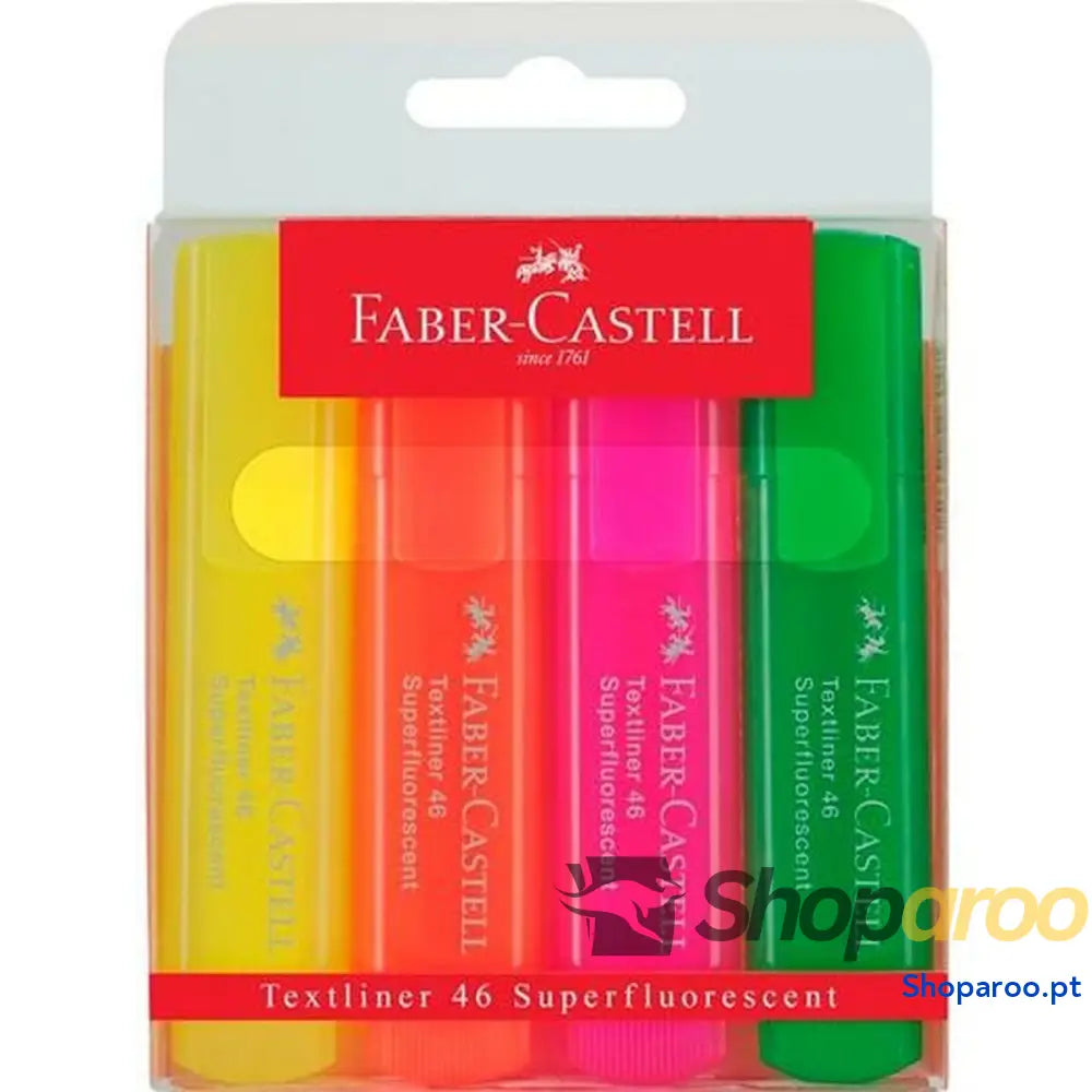 Conjunto de Marcadores Fluorescentes Faber-Castell TEXTLINER 46 Multicolor (4 Unidades)