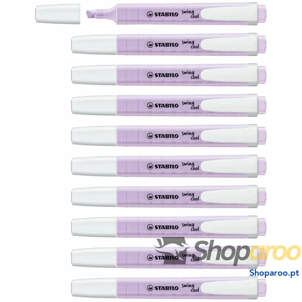 Conjunto de Marcadores Fluorescentes Stabilo Swing Cool Violeta 10 Peças