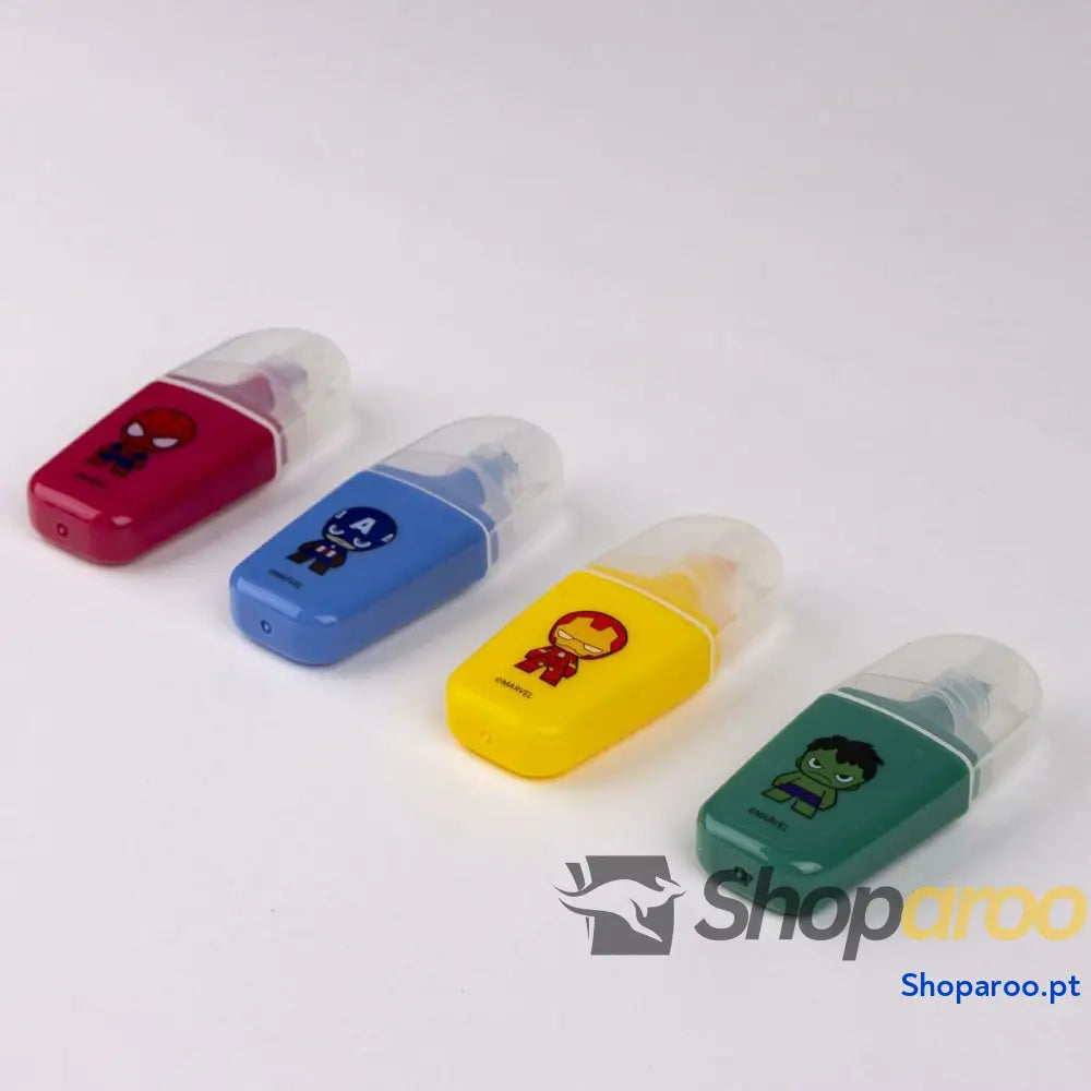 Conjunto de Marcadores Fluorescentes The Avengers 4 Peças
