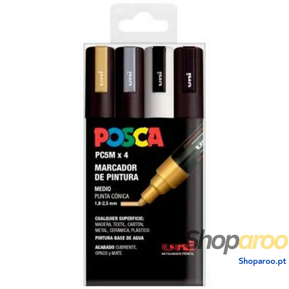Conjunto de Marcadores POSCA PC-5M GSWB 4 Peças