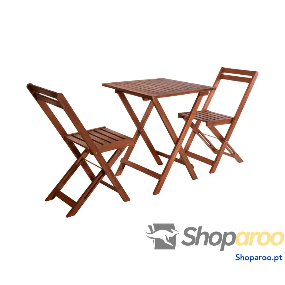 Conjunto de mesa com 2 cadeiras EDM Castanho
