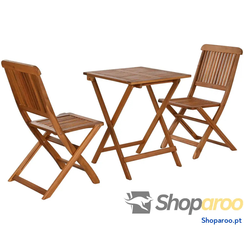 Conjunto de mesa com 2 cadeiras Home ESPRIT Castanho 60 x 60 x 74 cm