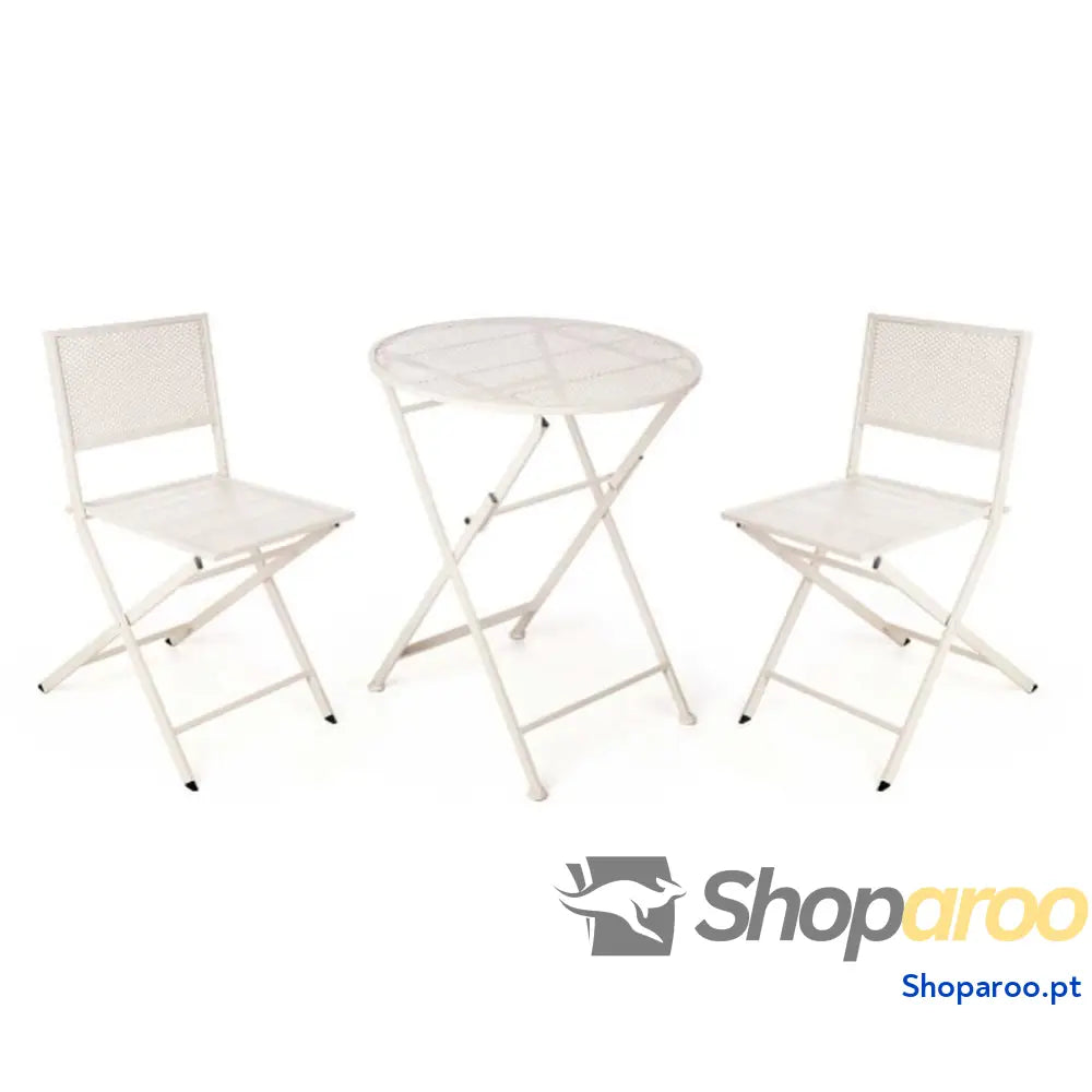 Conjunto de mesa com 2 cadeiras Ibergarden HS23377/78 Branco