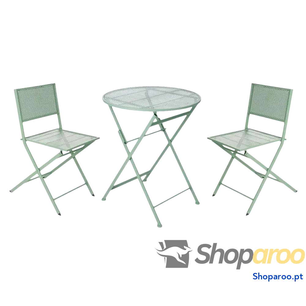 Conjunto de mesa com 2 cadeiras Ibergarden HS23377/78 Verde