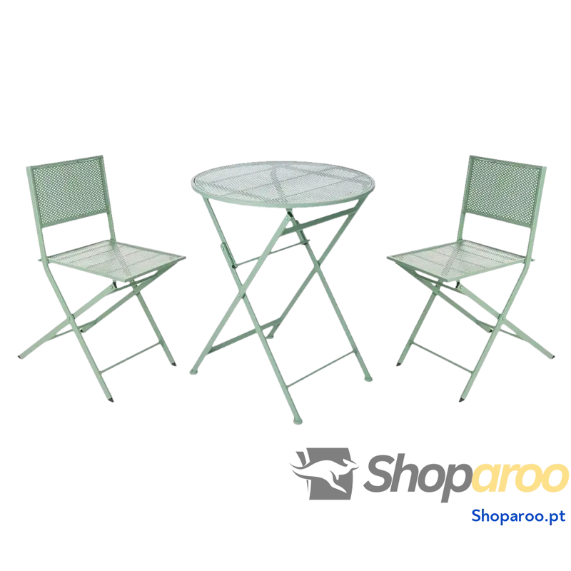 Conjunto de mesa com 2 cadeiras Ibergarden HS23377/78 Verde