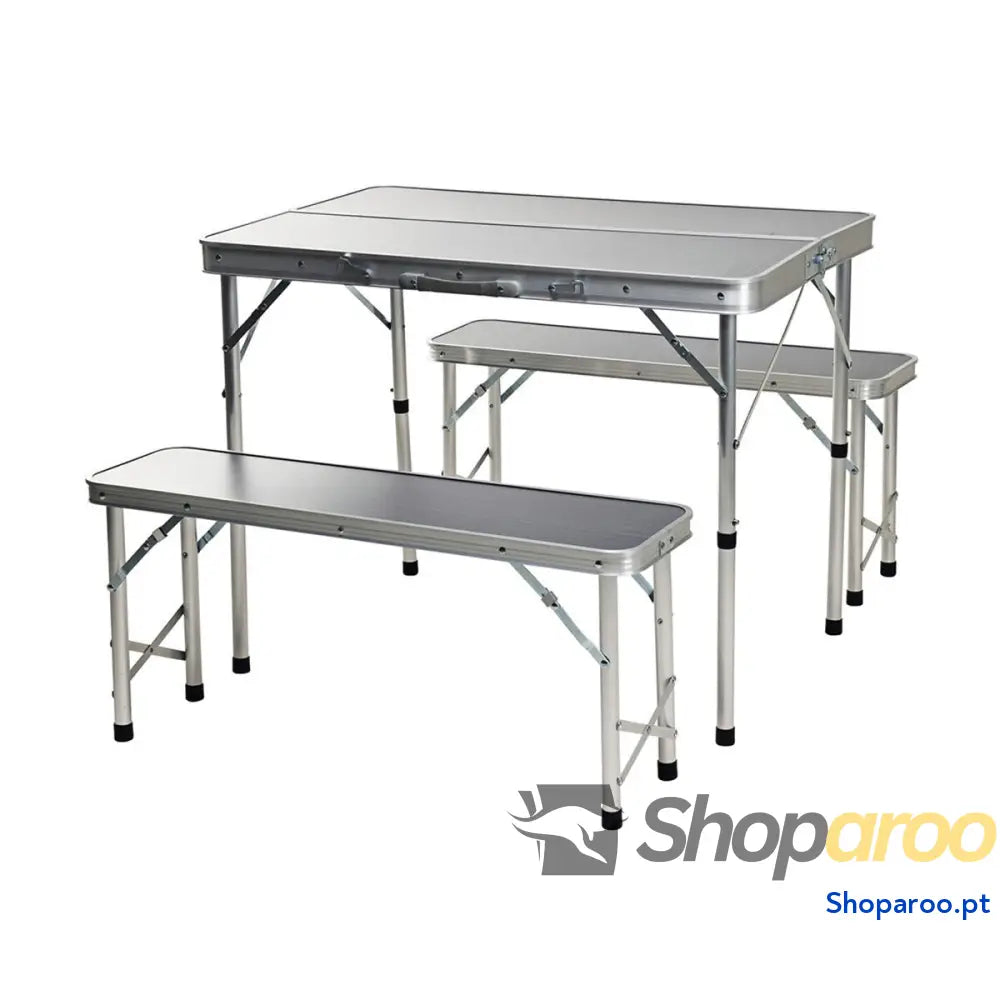 Conjunto de mesa com 2 cadeiras Redcliffs 90 x 60 x 70 cm Cinzento (3 Peças)