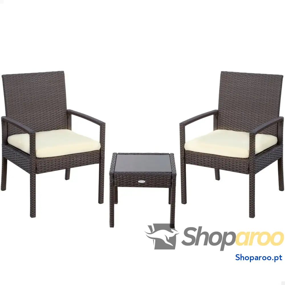 Conjunto de Mesa com 2 Poltronas Aktive