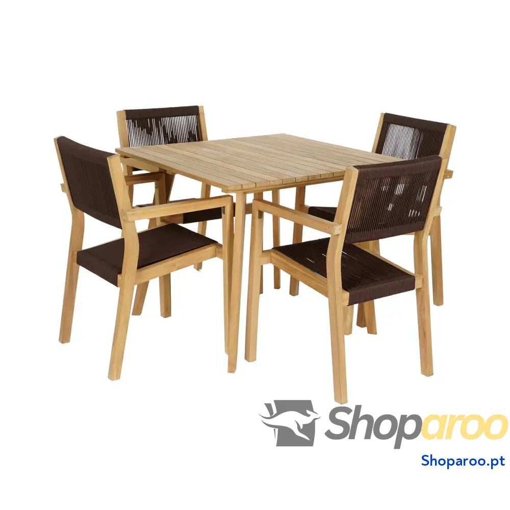 Conjunto de mesa com 4 cadeiras DKD Home Decor 90 x 90 x 75 cm
