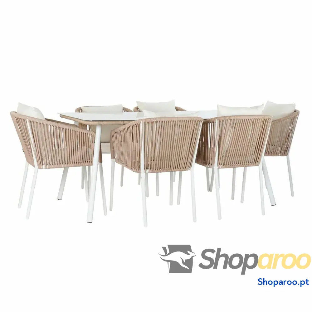Conjunto de mesa com cadeiras DKD Home Decor Bege 78 cm 163 x 95 x 6 cm  