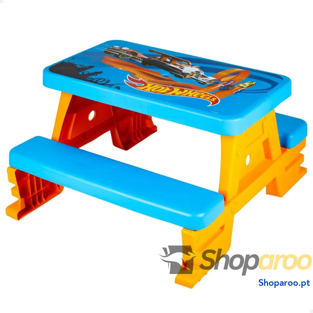 Conjunto de Mesa e Cesta Infantil Hot Wheels Azul Laranja Plástico 69 x 42 x 79 cm
