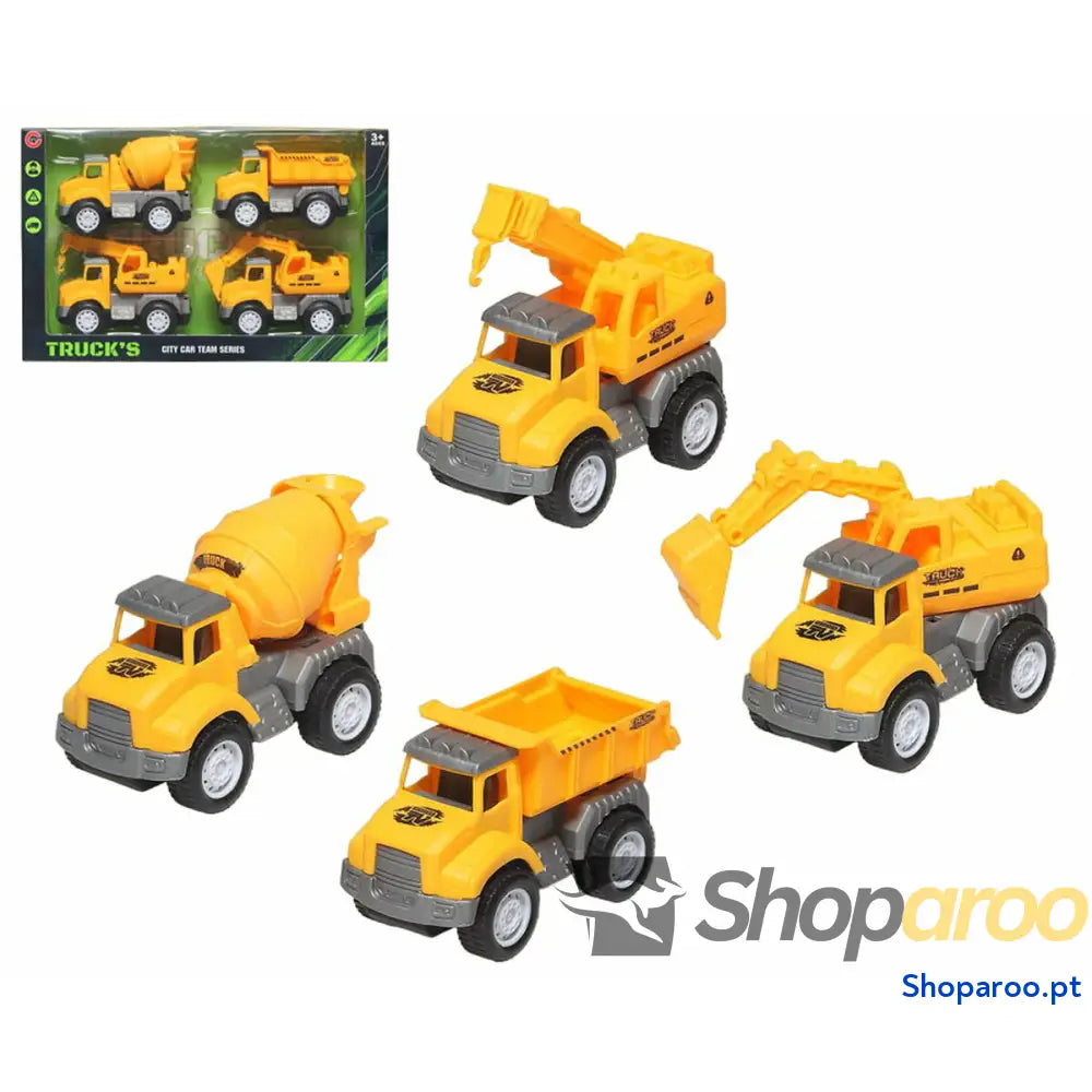 Conjunto de Mini Camiões Amarelo