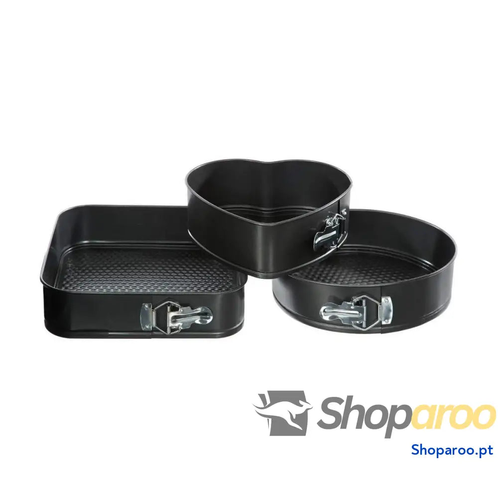 Conjunto de Moldes Desmontáveis Secret Gourmet Preto Alumínio 3 Peças