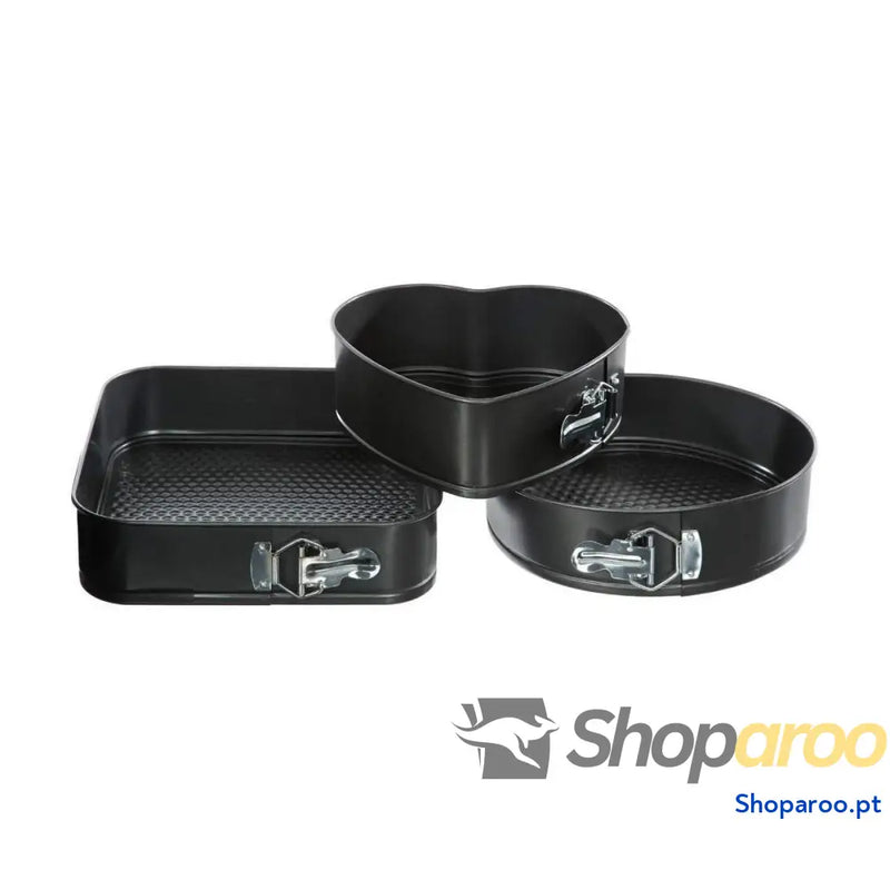 Conjunto de Moldes Desmontáveis Secret Gourmet Preto Alumínio 3 Peças