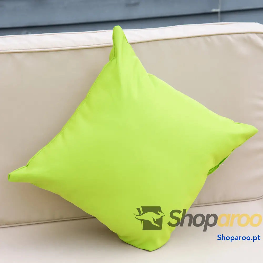 Conjunto de Móveis Jardim Vime PE 7 Peças Mesa Sofás Bancos com Almofadas Laváveis Preto Areia e Verde