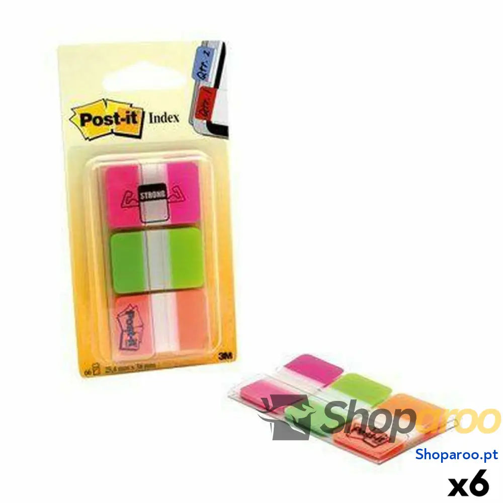Conjunto de Notas Adesivas Post-it Index Multicolor 25 x 38 mm (6 Unidades)