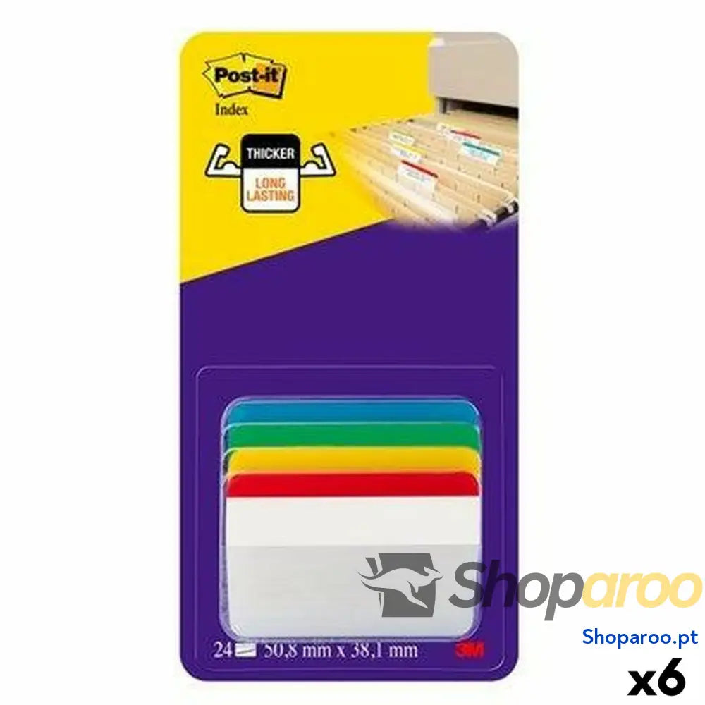 Conjunto de Notas Adesivas Post-it Index Multicolor 51 x 38 mm (6 Unidades)