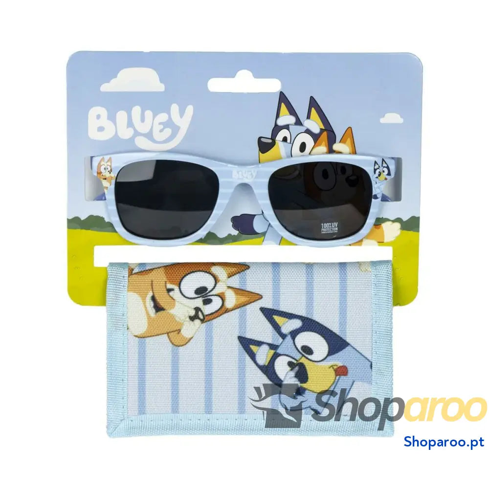 Conjunto de óculos de sol e carteira Bluey Azul