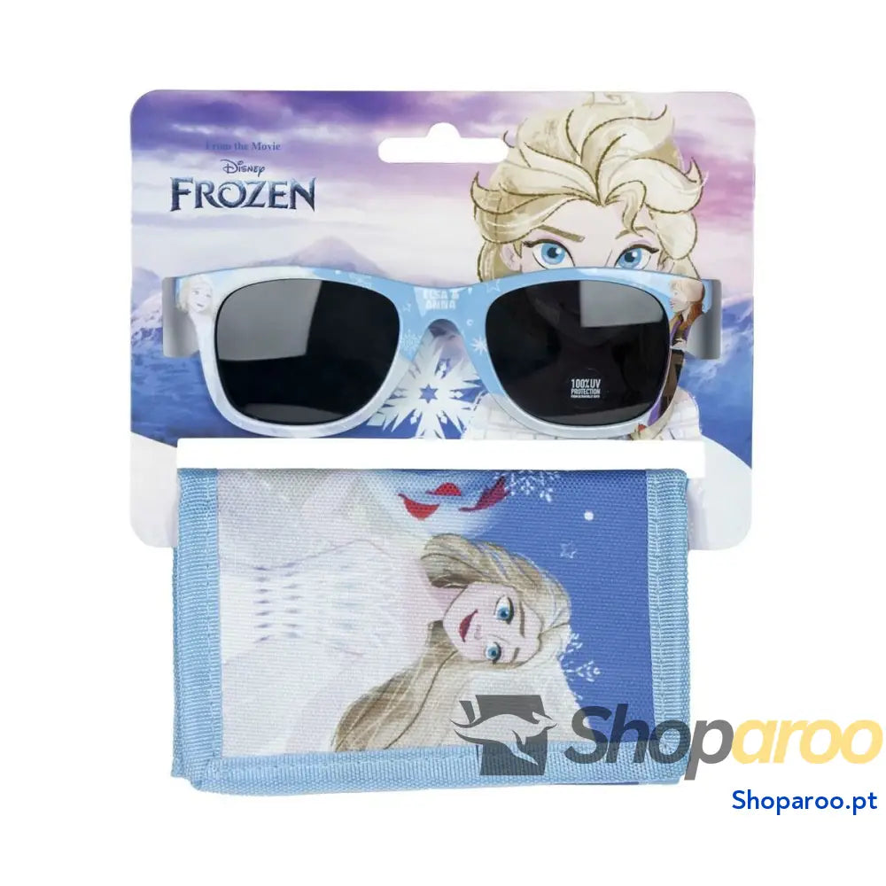 Conjunto de óculos de sol e carteira Frozen Azul