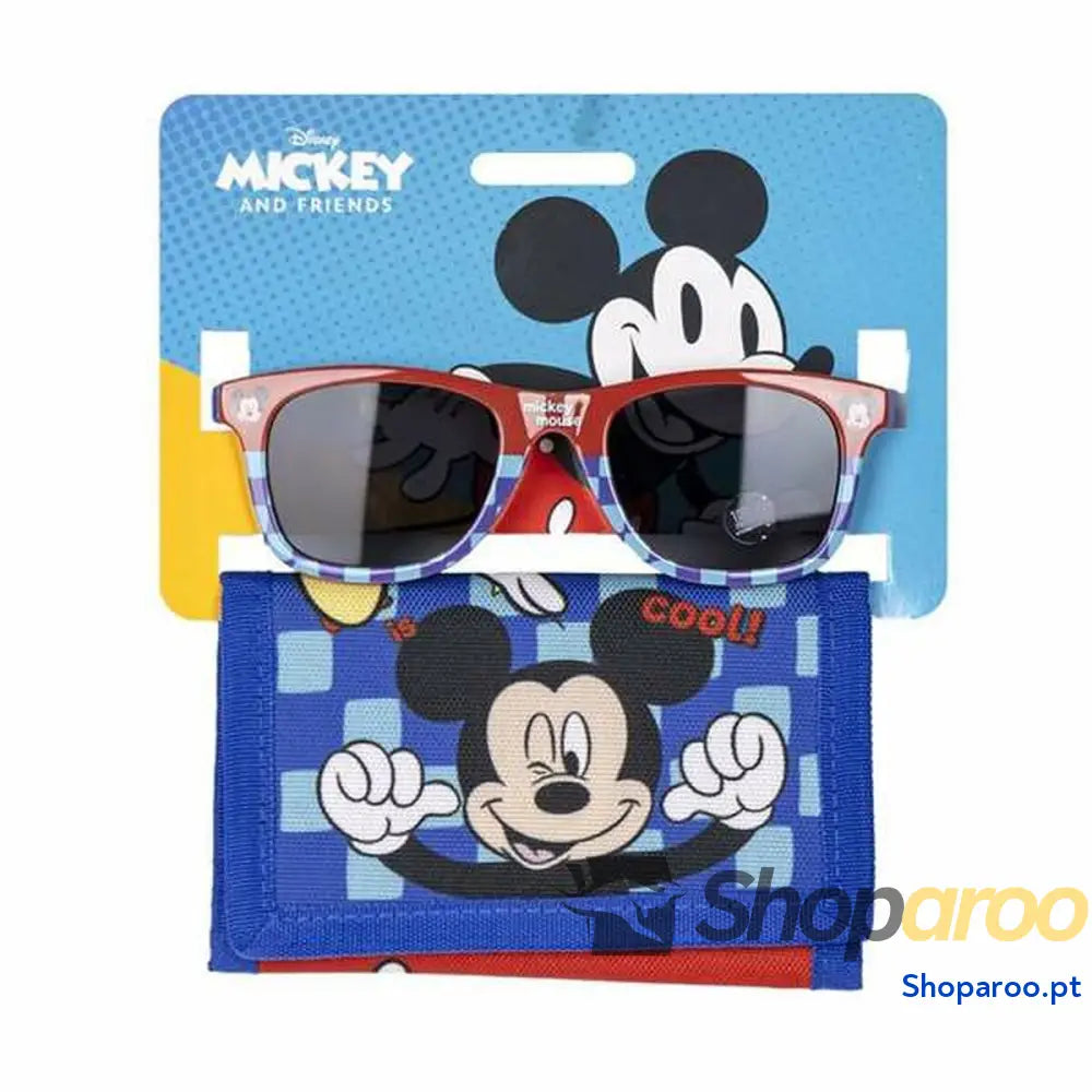 Conjunto de óculos de sol e carteira Mickey Mouse 2 Peças Azul