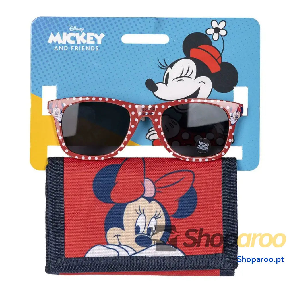 Conjunto de óculos de sol e carteira Minnie Mouse 2 Peças Vermelho