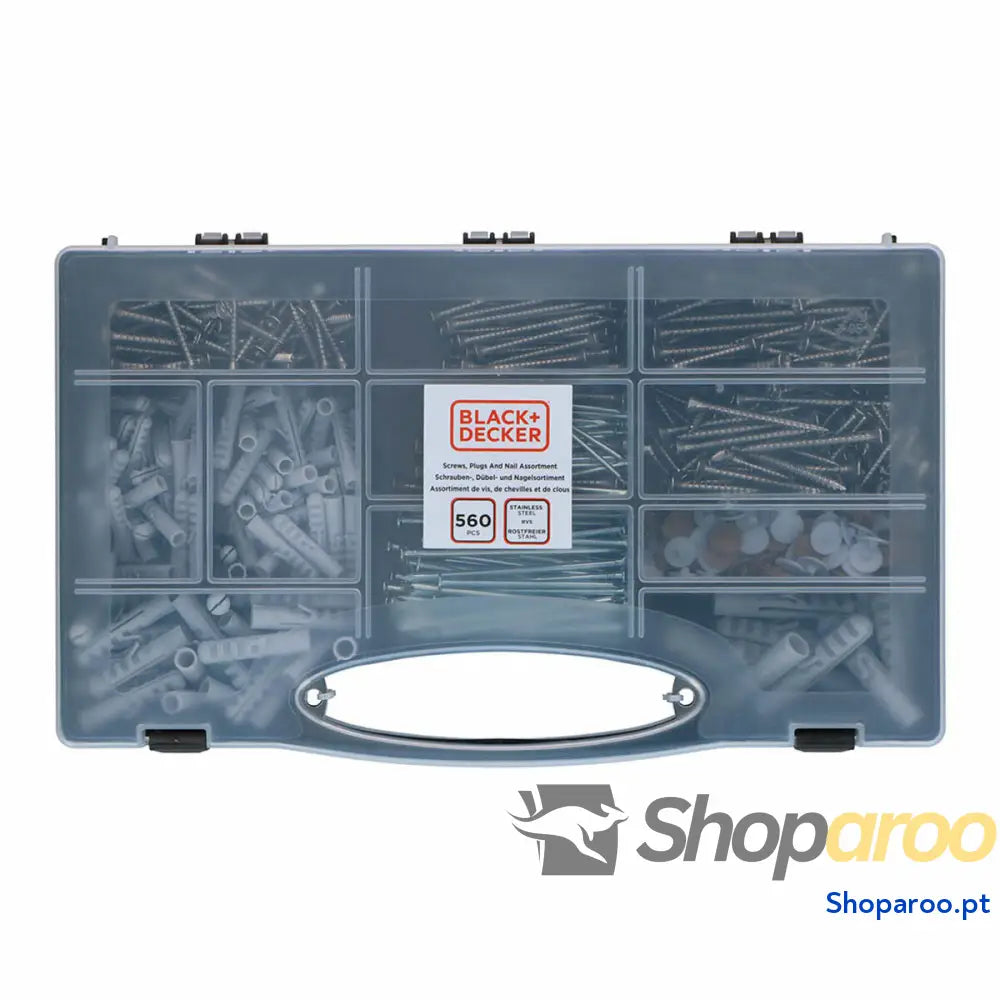 Conjunto de parafusos buchas e pregos Black & Decker 560 Peças