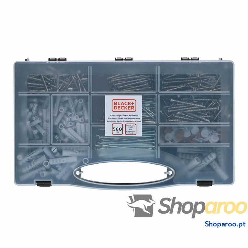 Conjunto de parafusos buchas e pregos Black & Decker 560 Peças