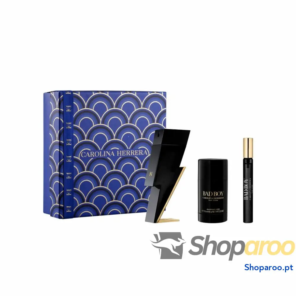 Conjunto de Perfume Homem Carolina Herrera Bad Boy EDT 3 Peças