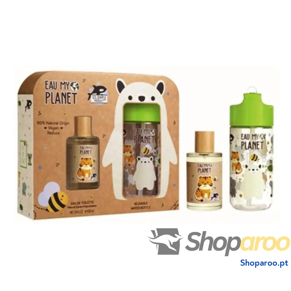 Conjunto de Perfume Infantil Eau my Planet EDT 100 ml 2 Peças