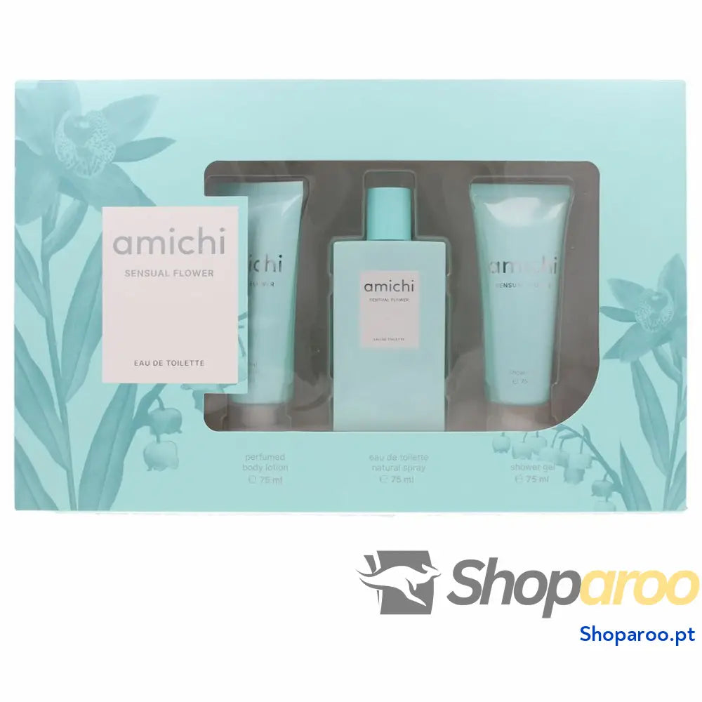 Conjunto de Perfume Mulher Amichi Sensual Flower 3 Peças