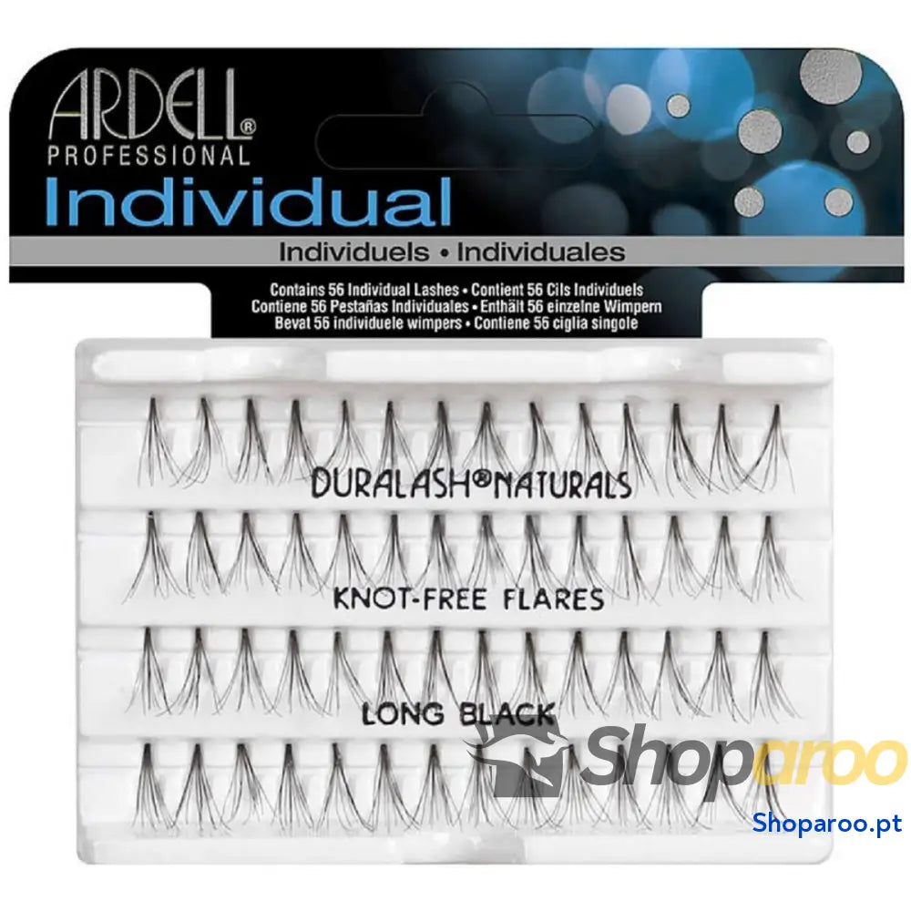 Conjunto de pestanas postiças Ardell Duralash Long Black Pestanas individuais 56 Unidades