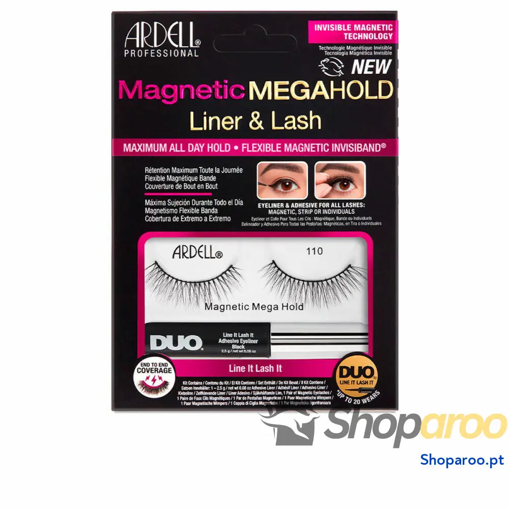 Conjunto de pestanas postiças Ardell Magnetic Megahold Liner & Lash Nº 110
